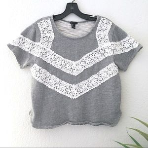 Forever 21 Lace Detail Crop Top Large